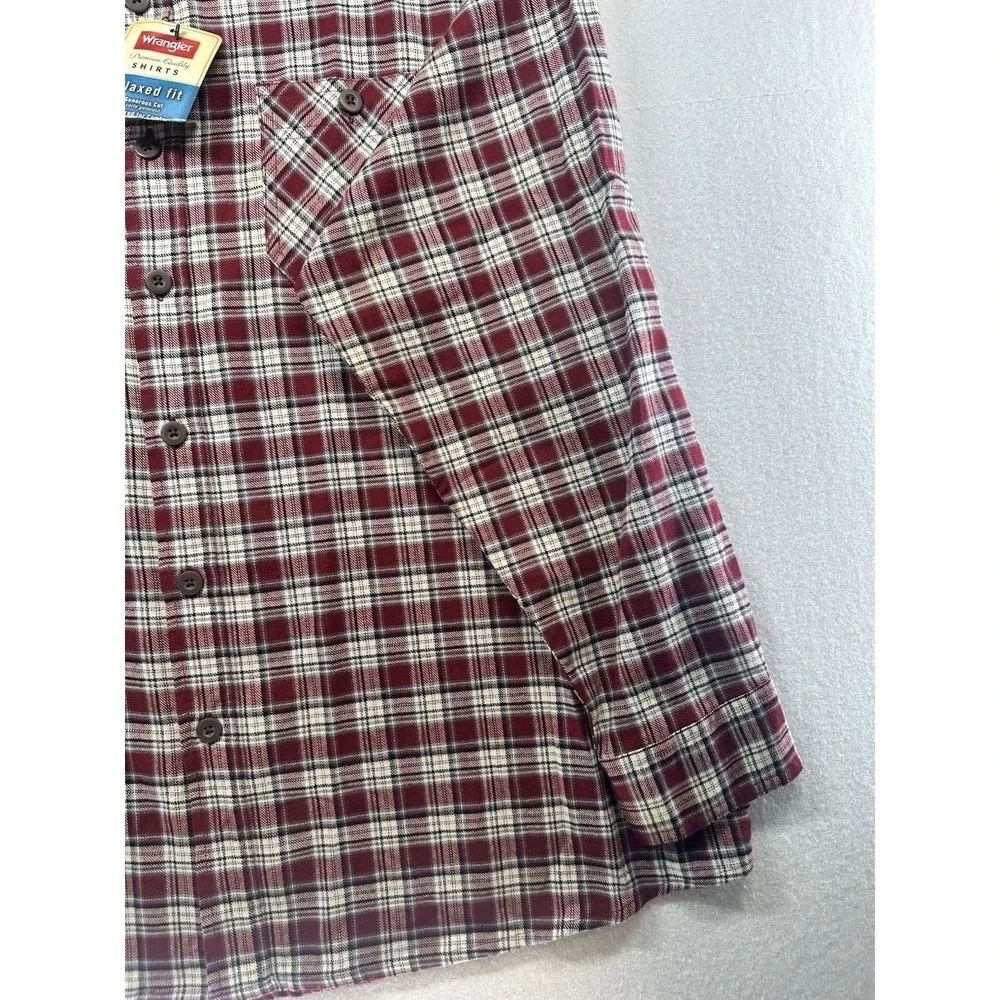 Wrangler Men's 3XL Red Plaid Flannel Shirt NWT Premium Quality‎